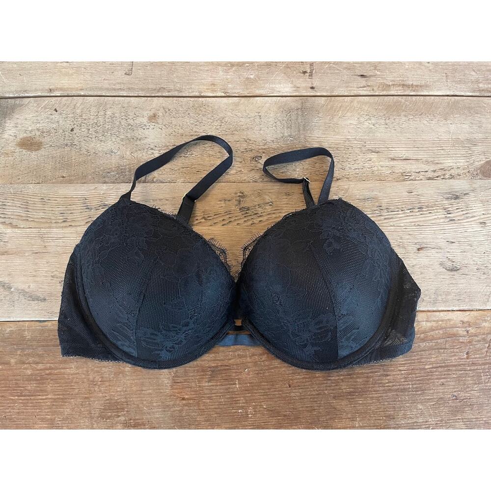 Victoria's Secret Black Allover Lace 32B Very Sexy Push Up Bra VS